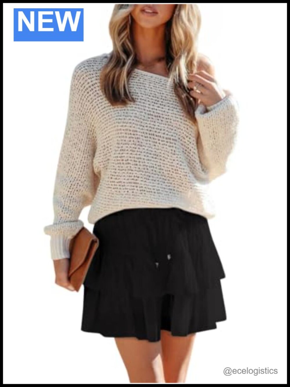Womens Flowy Ruffled Tiered Skort Double Layer Cotton Blend Active Shorts
